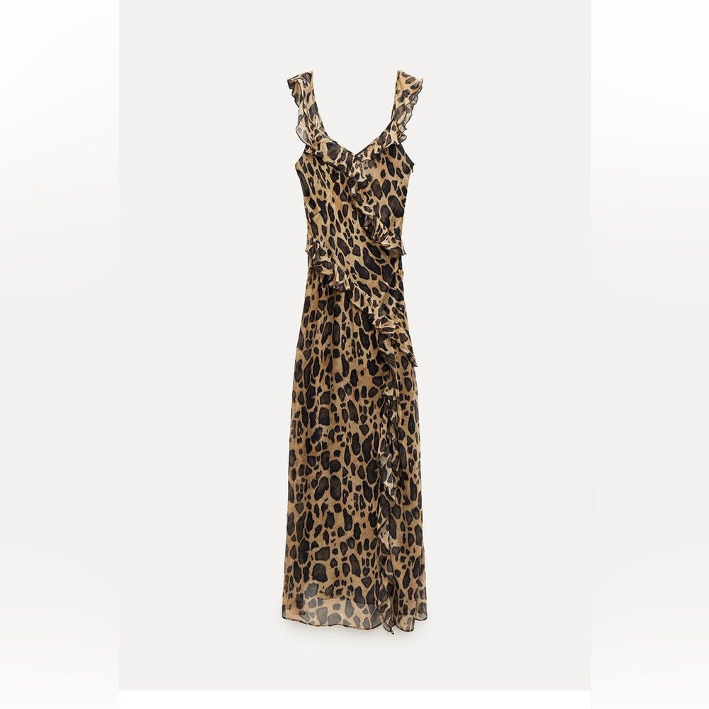 Zara Asymmetrical Leopard Print Dress